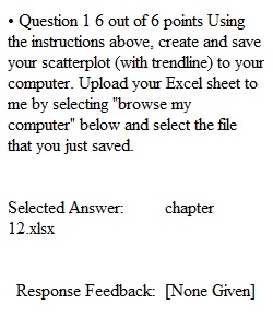 Chapter 12 Excel Quiz